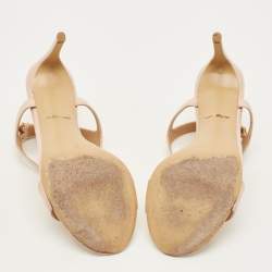 Pre Owned صندل بحزام للكاحل سالفاتوري فيراغامو آنجي جلد لامع متعدد الألوان مرقط مقاس 38