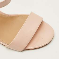 Pre Owned صندل بحزام للكاحل سالفاتوري فيراغامو آنجي جلد لامع متعدد الألوان مرقط مقاس 38