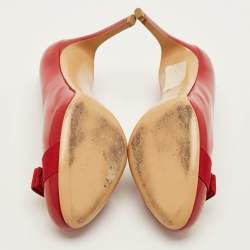 مملوكة مسبقًا Salvatore Ferragamo Pimpa Size 39 Red Patent Leather Pumps