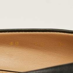 Pre Owned Salvatore Ferragamo Fiamma Keyhole Size 40 Black Leather Block Heel Pumps