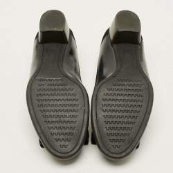 Pre Owned Salvatore Ferragamo Vara Bow Size 40.5 Black Leather Block Heel Pumps