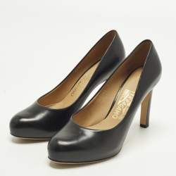 مملوكة مسبقًا حذاء كعب عالي سالفاتوري فيراغامو بيمبا جلد لامع أحمر مقاس 39