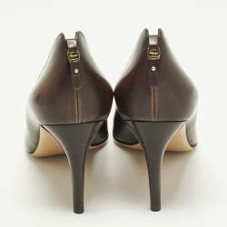 Pre Owned Salvatore Ferragamo Rodea Size 40.5 Brown Ombre Leather Pumps