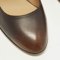 Pre Owned Salvatore Ferragamo Rodea Size 40.5 Brown Ombre Leather Pumps