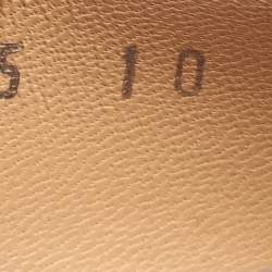 Pre Owned Salvatore Ferragamo Darly Vara Bow Size 40.5 Navy Blue Canvas Wedge Pumps