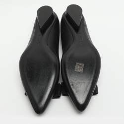 مملوكة مسبقًا حذاء باليرينا فلات سالفاتوري فيراغامو فيونكة جلد أسود مقاس 41