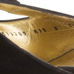 Salvatore Ferragamo Black Suede Anamur Pointed Toe Mules Size 38.5