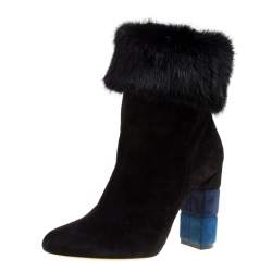 block heel black suede ankle boots