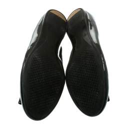 Salvatore Ferragamo Dark Grey Patent Leather Degrade Ballet Flats Size 38.5