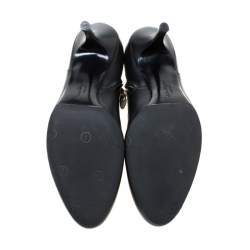 Pre Owned Salvatore Ferragamo Black Leather Booties Size 41
