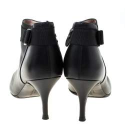 Pre Owned Salvatore Ferragamo Black Leather Booties Size 41