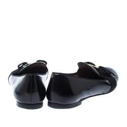 Pre Owned حذاء لوفرز سالفاتوري فيراغامو جلد لامع أسود مقاس 38