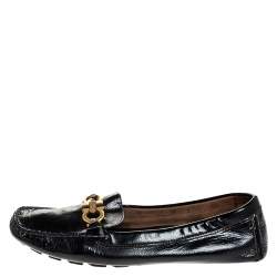 Salvatore Ferragamo Black Leather Gancio Bit Loafers Size 38.5