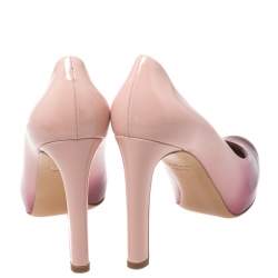 Pre Owned حذاء كعب عالي سالفاتوري فيراغامو جلد لامع أومبريه وردي/ أحمر مقاس 40