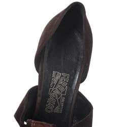 Salvatore Ferragamo Dark Brown Strap Open Toe Sandals Size 41.5