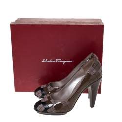 مملوكة مسبقًا Salvatore Ferragamo Geometric Patchwork Noble Pumps Size 38.5