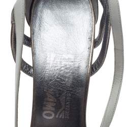 Salvatore Ferragamo Multicolor Leather T-Strap Platform Ankle Strap Sandals Size 38.5