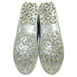 Pre Owned Salvatore Ferragamo Silver Leather   Loafers 