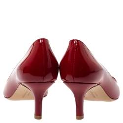 Pre Owned Salvatore Ferragamo Red Patent Leather Pumps Size 39