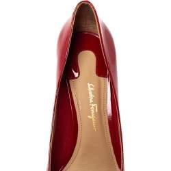 Pre Owned Salvatore Ferragamo Red Patent Leather Pumps Size 39