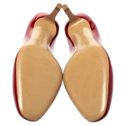 Pre Owned Salvatore Ferragamo Red Patent Leather Pumps Size 39