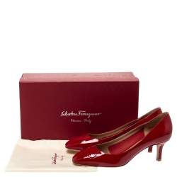 Pre Owned Salvatore Ferragamo Red Patent Leather Pumps Size 39