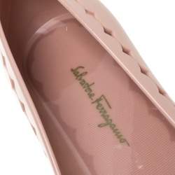 Salvatore Ferragamo Beige Jelly Bow Ballet Flats Size 38.5