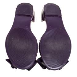 Pre Owned حذاء فلات سالفاتوري فيراغامو باربادوس طراز دورساي مزين فيونكة مطاط بنفسجي مقاس 38.5