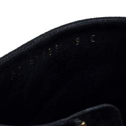 Pre Owned Salvatore Ferragamo Black Suede And Leather Pisa Boots Size 39.5