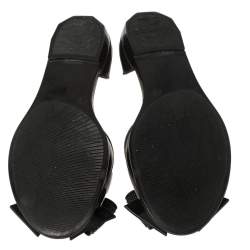 Pre Owned حذاء فلات سالفاتوري فيراغامو باربادوس مطاط أسود مقاس 38.5