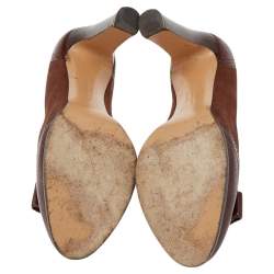 Salvatore Ferragamo Brown Leather Vara Bow Pumps Size 36