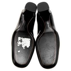 Pre Owned Salvatore Ferragamo Black Patent Leather Gancio Bow Pumps Size 38