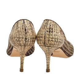Pre Owned Salvatore Ferragamo Beige/Black Leather Pointed Toe Pumps Size 40