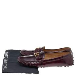 Salvatore Ferragamo Two Tone Patent Leather Gancini Bit Slip On Loafers Size 41