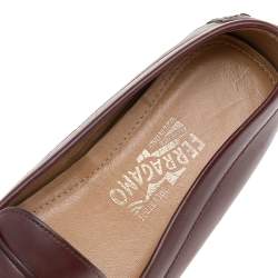 Salvatore Ferragamo Brown Leather Slip On Loafers Size 41