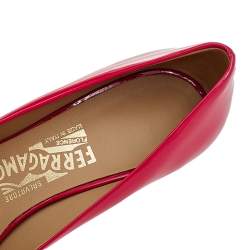 Pre Owned Salvatore Ferragamo Pink Patent Leather Carla Vara Bow Pumps Size 36.5