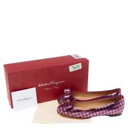 Salvatore Ferragamo Purple Sequins Varina Ballet Flats Size 36.5