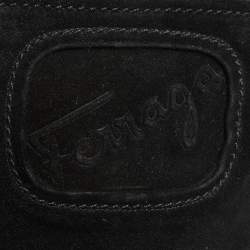 Pre Owned Salvatore Ferragamo Black Suede 'My Sweet' Mid Calf  Boots Size 40