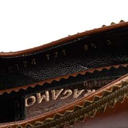 Salvatore Ferragamo Brown Leather Platform Pumps Size 39