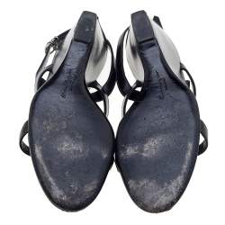 Pre Owned صندل سالفاتوري فيراغامو جلد أسود نعل روكي مقاس 40