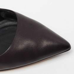 Pre Owned Salvatore Ferragamo Black Leather Pointed Toe Pumps Size 38