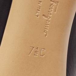 Pre Owned Salvatore Ferragamo Black Leather Pointed Toe Pumps Size 38