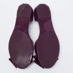 Salvatore Ferragamo Burgundy Jelly Barbados Bow Flat Sandals Size 37.5