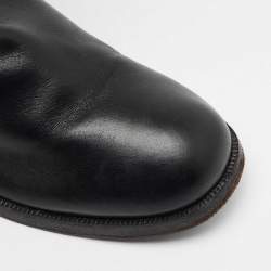 Pre Owned Salvatore Ferragamo Black Leather Knee Length Boots Size 37.5