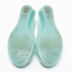 Pre Owned Salvatore Ferragamo Light Green Jelly Bermuda Ballet Flats Size 38.5