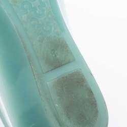 Pre Owned Salvatore Ferragamo Light Green Jelly Bermuda Ballet Flats Size 38.5