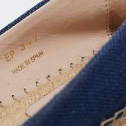 Salvatore Ferragamo Blue Denim Mandy Espadrille Flats Size 40.5
