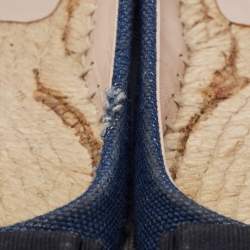 Salvatore Ferragamo Blue Denim Mandy Espadrille Flats Size 40.5