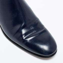 Pre Owned حذاء بوت للكاحل سالفاتوري فيراغامو تشيلسي جلد أزرق مقاس 41.5