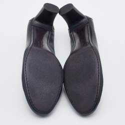 Pre Owned Salvatore Ferragamo Black Leather Loafer Pumps Size 41
